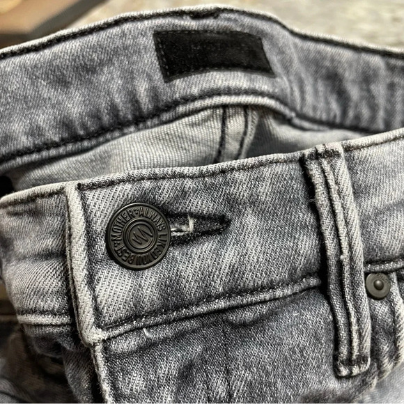 MOTHER The Swooner Ankle Zip Skinny Jeans Stretch Denim Static Light Grey Wash - Picture 2 of 15